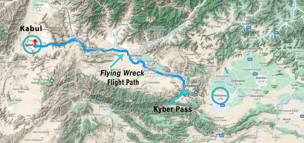 Route of edgy travel adventure with guardian angels to Khyber Pass