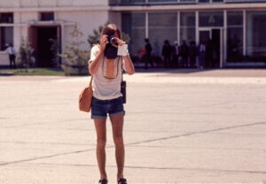 Duane, a traveler with camera at Kabul Airport 1973