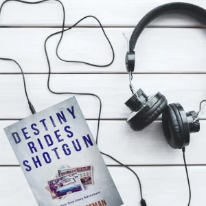 Headphones with Destiny Rides Shotgun book